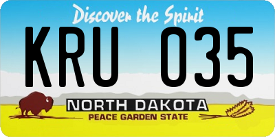 ND license plate KRU035