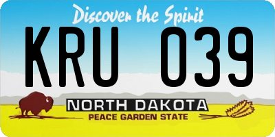 ND license plate KRU039