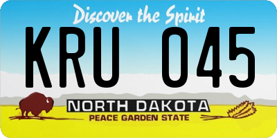 ND license plate KRU045