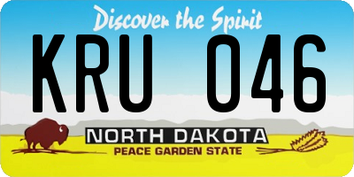 ND license plate KRU046