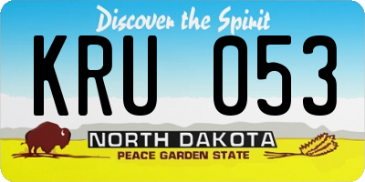 ND license plate KRU053