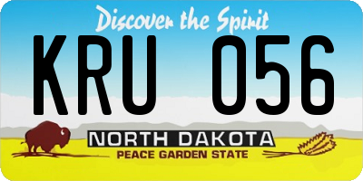 ND license plate KRU056