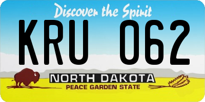 ND license plate KRU062