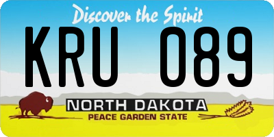 ND license plate KRU089