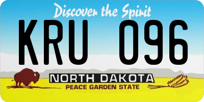 ND license plate KRU096