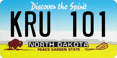 ND license plate KRU101