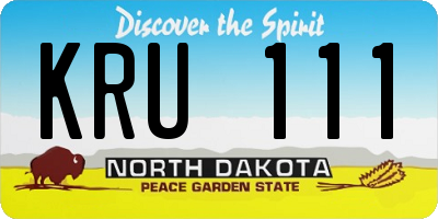 ND license plate KRU111