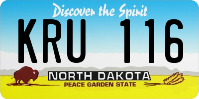 ND license plate KRU116