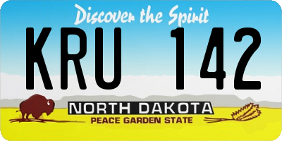 ND license plate KRU142