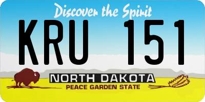 ND license plate KRU151