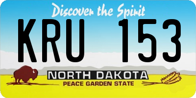 ND license plate KRU153