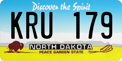 ND license plate KRU179