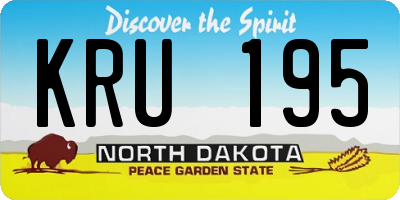 ND license plate KRU195