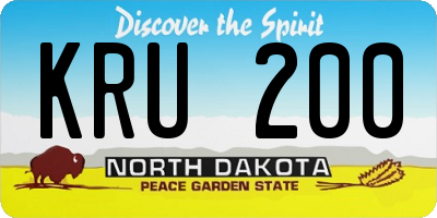 ND license plate KRU200
