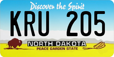 ND license plate KRU205