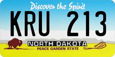 ND license plate KRU213