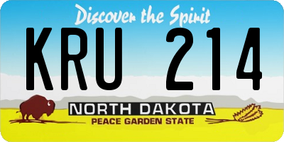 ND license plate KRU214
