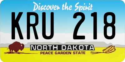 ND license plate KRU218