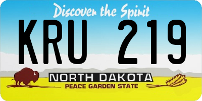 ND license plate KRU219
