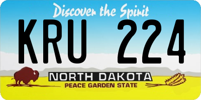 ND license plate KRU224