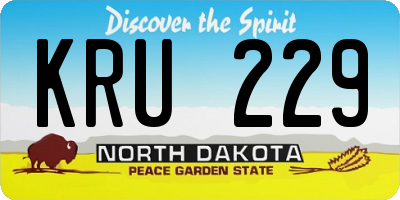 ND license plate KRU229