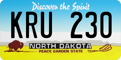 ND license plate KRU230