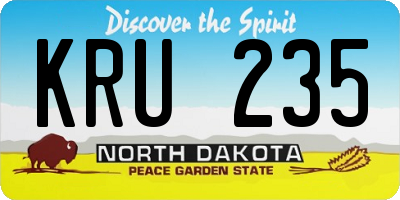 ND license plate KRU235