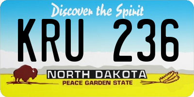 ND license plate KRU236