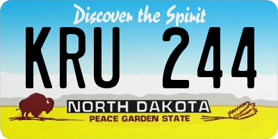 ND license plate KRU244