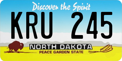ND license plate KRU245