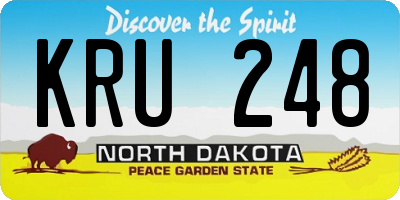 ND license plate KRU248