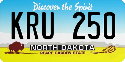 ND license plate KRU250