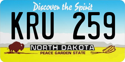 ND license plate KRU259