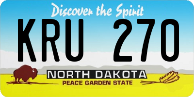 ND license plate KRU270