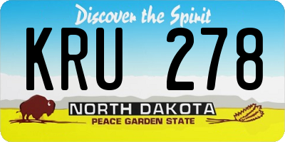 ND license plate KRU278