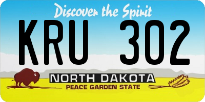 ND license plate KRU302
