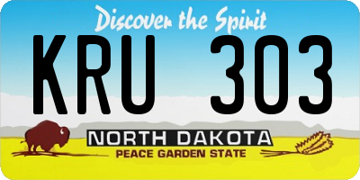 ND license plate KRU303