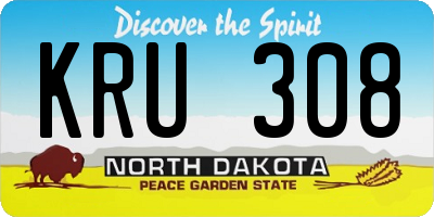 ND license plate KRU308