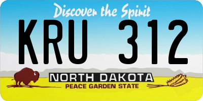 ND license plate KRU312