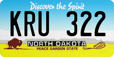 ND license plate KRU322
