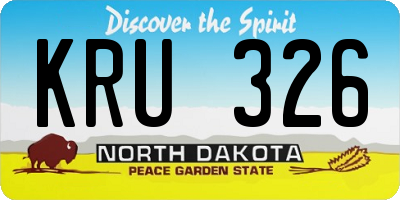 ND license plate KRU326