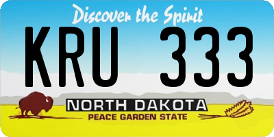 ND license plate KRU333