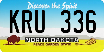 ND license plate KRU336