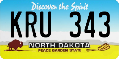 ND license plate KRU343