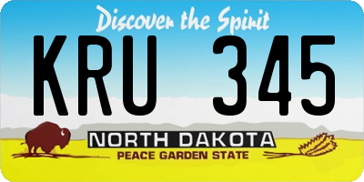 ND license plate KRU345