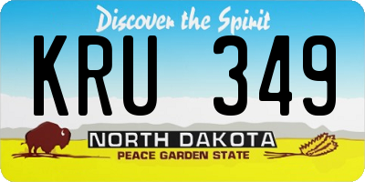 ND license plate KRU349
