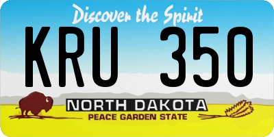 ND license plate KRU350