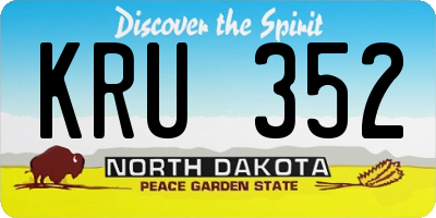 ND license plate KRU352
