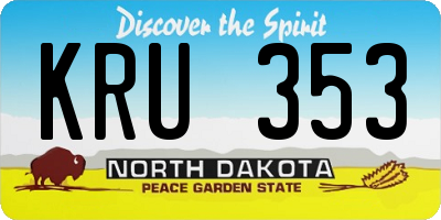 ND license plate KRU353