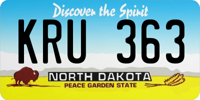 ND license plate KRU363